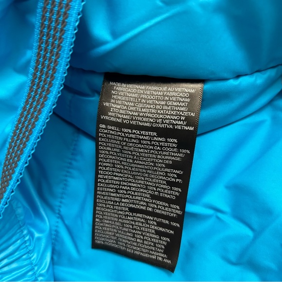 The North Face Kids Freedom Insulated Jacket Acoustic Blue Triangle Camo 3T 5T - Picture 11 of 14